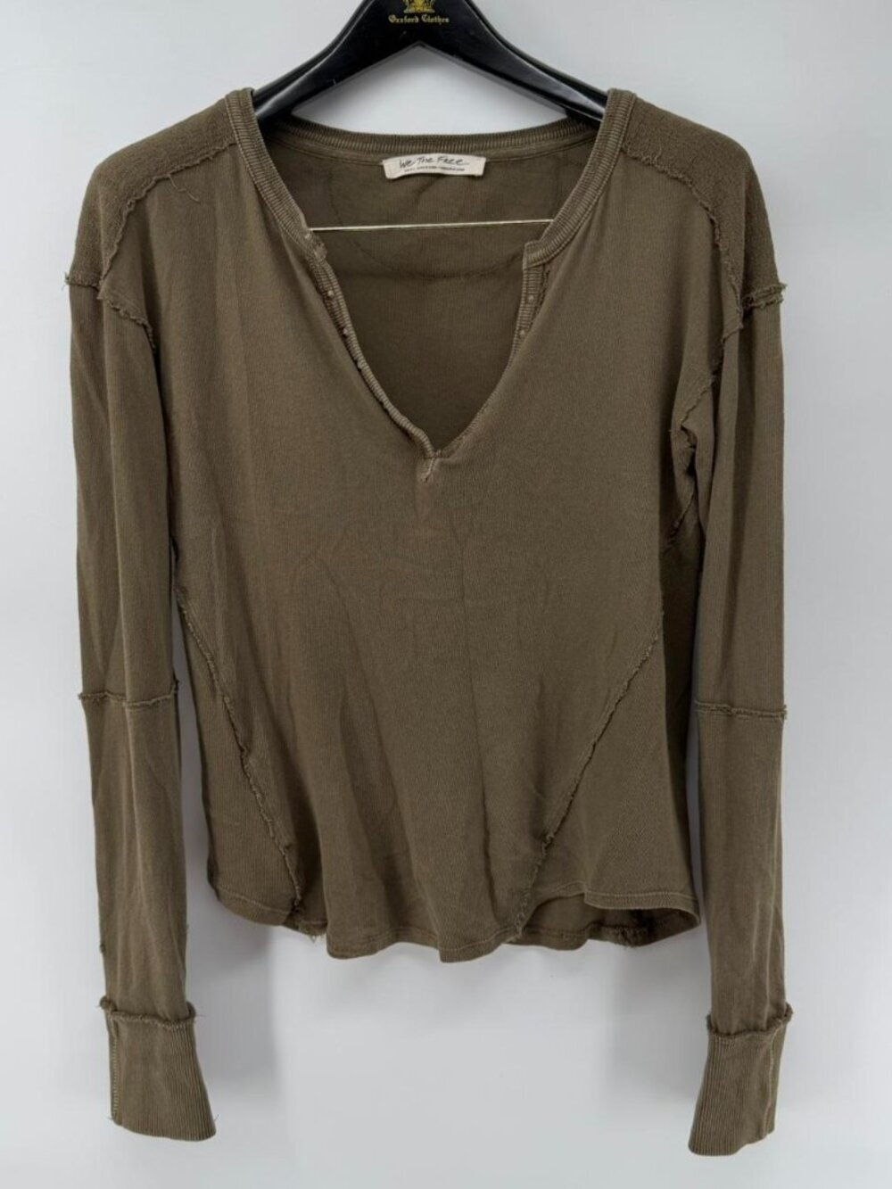 Free People olive green long sleeve top Small
